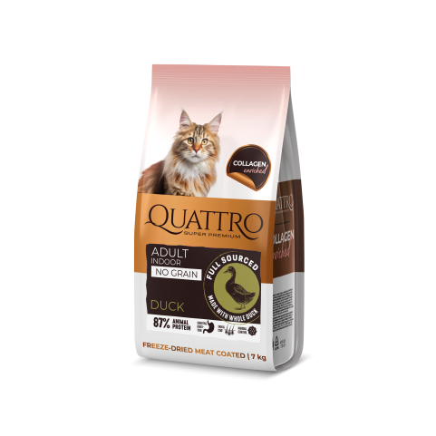 Quattro Cat Adult Duck беззерновий корм для дорослих котів від 1 року з качкою 7 кг