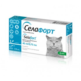 Селафорт 45 мг/0,75 мл краплі для котів вагою 2,6 - 7,5 кг