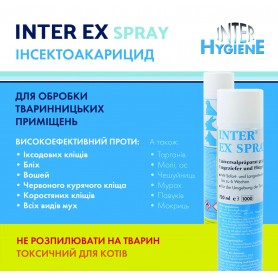 Inter EX Spray – средство для обработки помещений от блох,клещей, вшей и насекомых