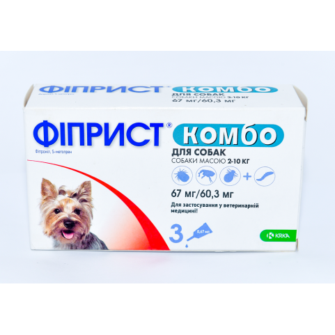 Фиприст Комбо 67 мг/60,3 мг для собак №3 КРКА