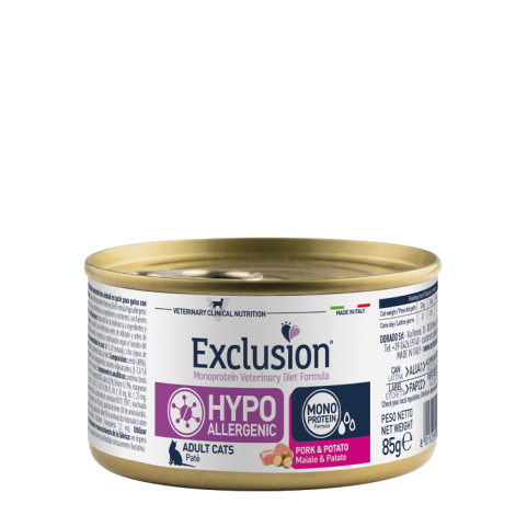 Консерва Exclusion Hypoallergenic зі свининою для котів з харчовою алергією 85 г Консерва Exclusion Hypoallergenic зі свининою для котів з харчовою алергією 85 г