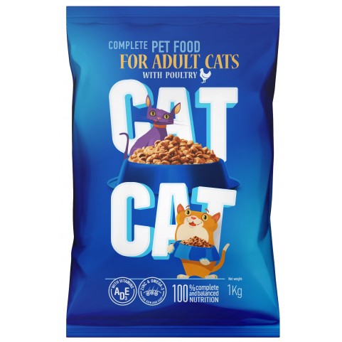 Сat Cat корм для дорослих котів з м'ясом птиці 1 кг