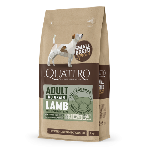 Quattro Adult Lamb Small Breed корм для дорослих собак дрібних порід з ягням 7 кг