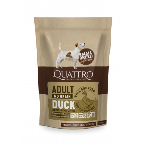 Quattro Adult Duck Small Breed корм для дорослих собак дрібних порід з качкою 150 г