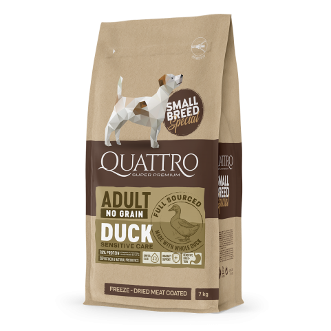 Quattro Adult Duck Small Breed корм для дорослих собак дрібних порід з качкою 7 кг