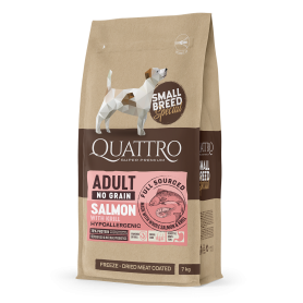Quattro Adult Salmon Small Breed корм для дорослих собак дрібних порід з лососем та крилем 7 кг
