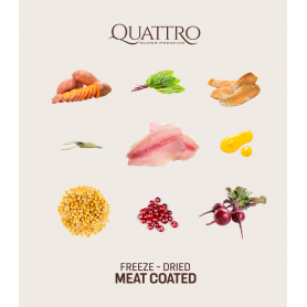 Quattro Senior&Diet Fish Small Breed корм для собак дрібних порід від 10 років та собак з надмірною вагою з білою рибою та крилем 1,5 кг