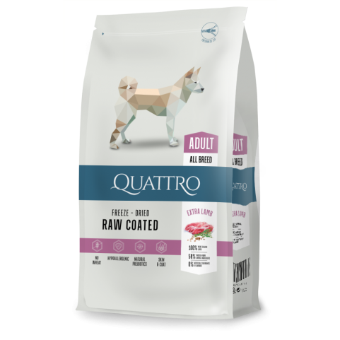 Quattro Adult All Breed корм для дорослих собак усіх порід з ягням 12 кг