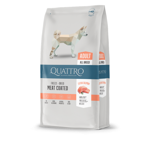 Quattro Adult All Breed корм для дорослих собак всіх порід з лососем 12 кг