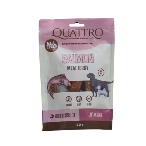 Ласощі Quattro м'ясні джерки з лососем 130 г