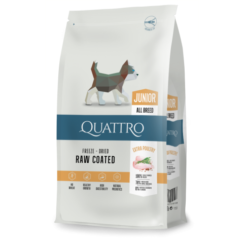 Quattro Junior All Breed корм для цуценят всіх порід з м`ясом курки 7 кг Quattro Junior All Breed корм для цуценят всіх порід з м`ясом курки 7 кг