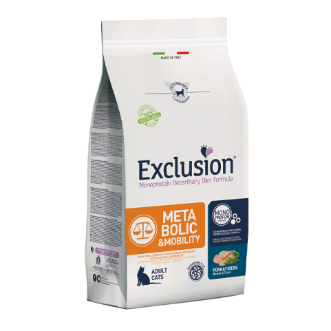 Exclusion Cat Metabolic&Mobility со свининой для котів із надмірною вагою та остеоартритом. 1,5 кг