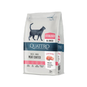 Quattro Cat Sterilized корм для стерилізованих котів з лососем 1,5 кг